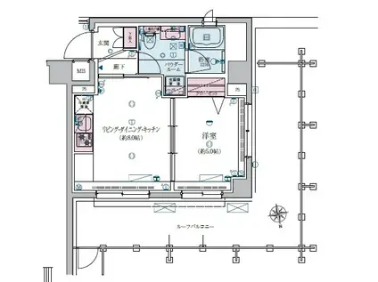 リヴシティ成増ミュジオ(1LDK/5階)の間取り写真