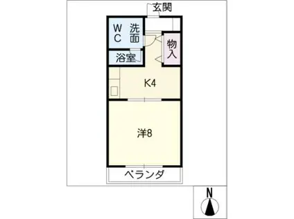 宮の森ハイツ(1K/2階)の間取り写真