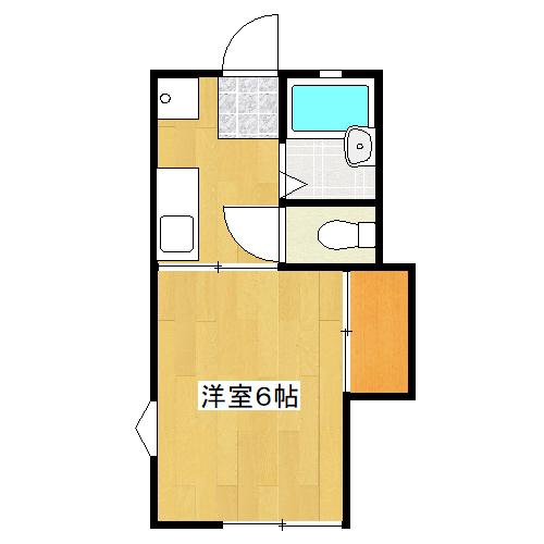 ディナ東岡山(1K/1階)の間取り写真