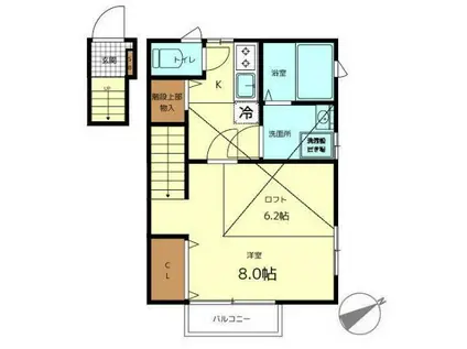 BRITISH PLUM(1K/2階)の間取り写真