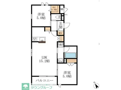 生田1丁目メゾン(2LDK/2階)の間取り写真