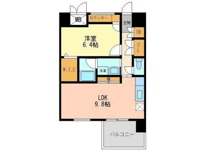 NS FIRST(1LDK/9階)の間取り写真