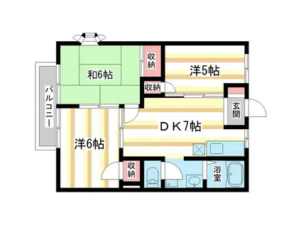 ビーナスハイツ(3DK/2階)の間取り写真