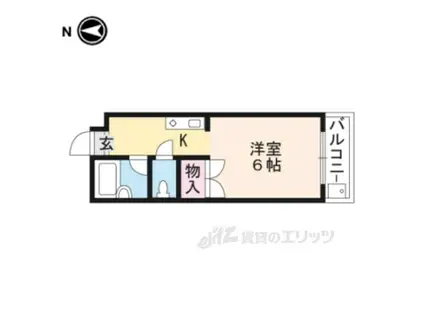 ダイバーシティ同志社(1K/1階)の間取り写真