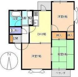 ヴィラパークI(3DK/2階)の間取り写真