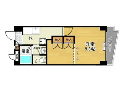 サンスクエア深田台 B棟(1K/5階)の間取り写真