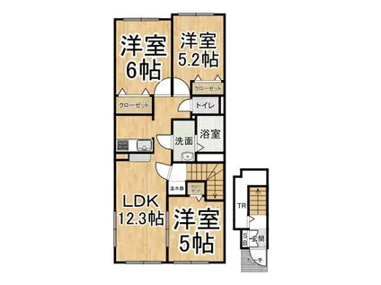 千歳S・K(3LDK/2階)の間取り写真