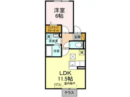 セレーノ西船(1LDK/1階)の間取り写真