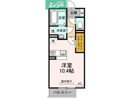 グレイス西崎(ワンルーム/2階)の間取り写真