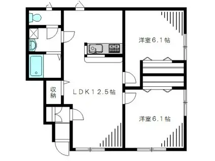 ロッテンハイム(2LDK/1階)の間取り写真