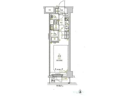 RELUXIA CITY 北新宿(ワンルーム/6階)の間取り写真