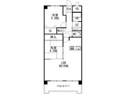 HILLS21(2LDK/7階)の間取り写真