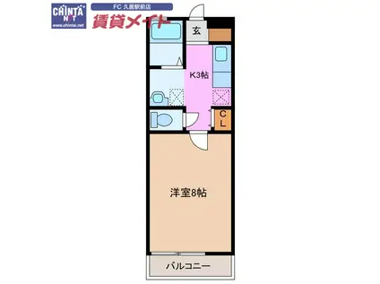 GRACE(1K/1階)の間取り写真