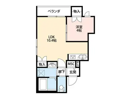 MONAD(1LDK/2階)の間取り写真