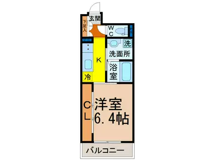 GRANDEUR CHIKUSA(1K/2階)の間取り写真