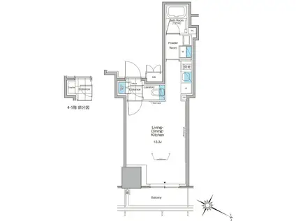 ルフォンプログレ北新宿(ワンルーム/6階)の間取り写真