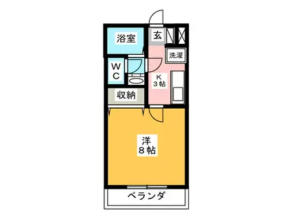 ライフイン・フィール(1K/2階)の間取り写真