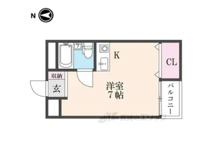 寿ビル(ワンルーム/2階)の間取り写真