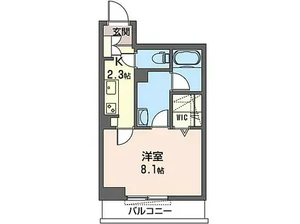 MUGUET(1K/3階)の間取り写真