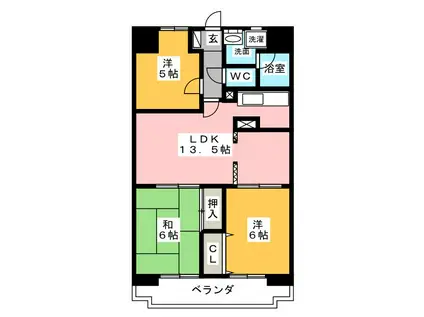 センチュリーハイランド(3LDK/8階)の間取り写真