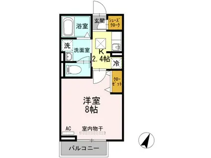 エルロードI(1K/1階)の間取り写真