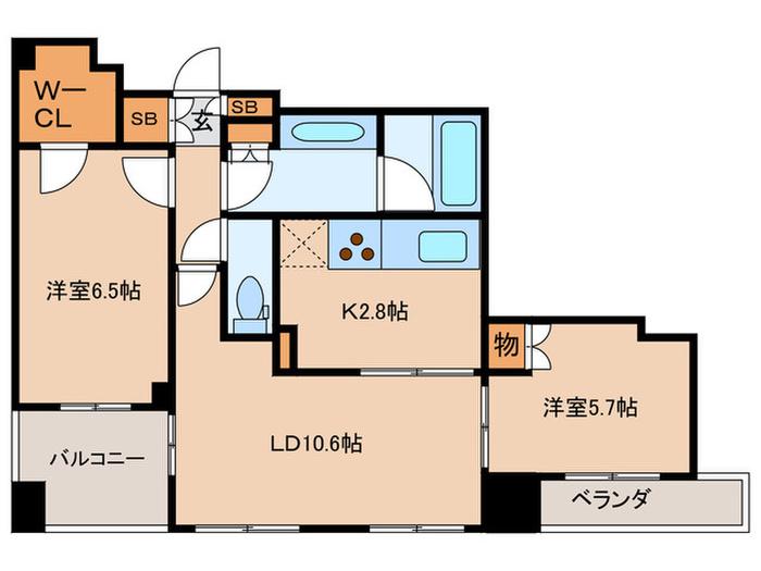 エスティメゾン巣鴨(2LDK/2階)の間取り写真