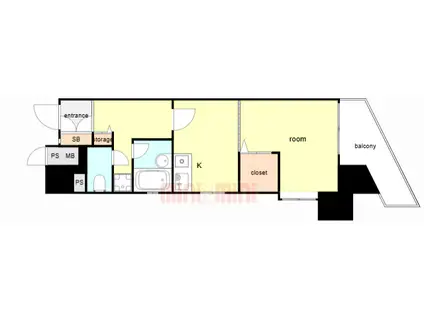 グランピア塚本(1K/6階)の間取り写真