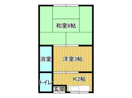 大浜荘(1DK/2階)の間取り写真