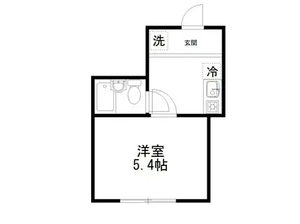 シンフォニー(1K/2階)の間取り写真