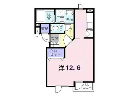 スピニッチ(ワンルーム/2階)の間取り写真