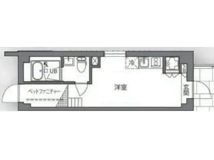 グランヒルズ中落合(ワンルーム/1階)の間取り写真