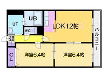 シャイニングライブII(2LDK/3階)の間取り写真