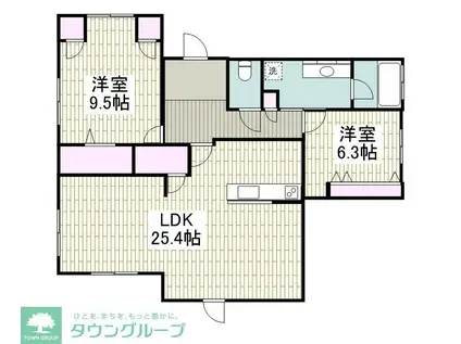 カルムメゾン住吉(2LDK/1階)の間取り写真