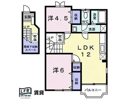 メゾン・トゥー・ル・モンド(2LDK/2階)の間取り写真