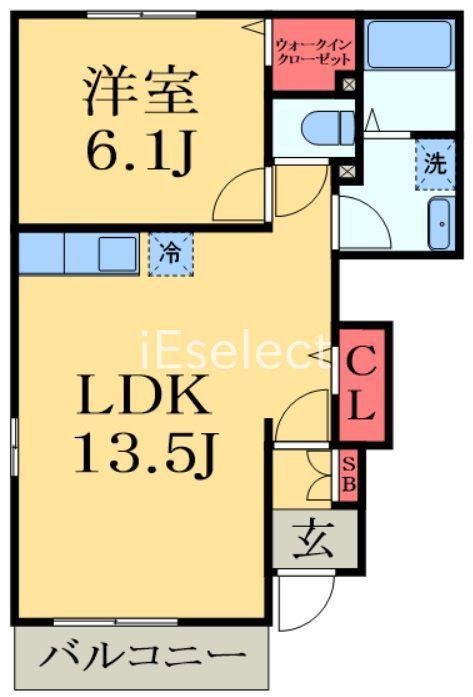 アルモニーC(1LDK/1階)の間取り写真