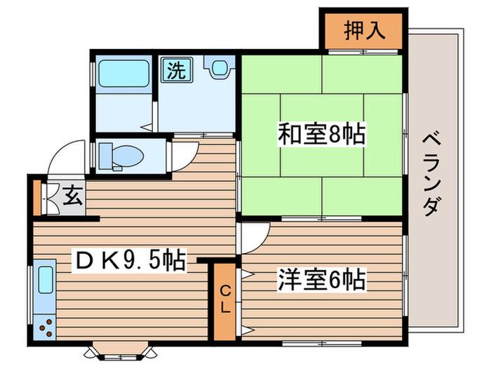 エスティオ(2DK/2階)の間取り写真