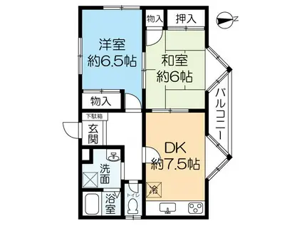 ドムールコスモス武庫之荘(2DK/4階)の間取り写真