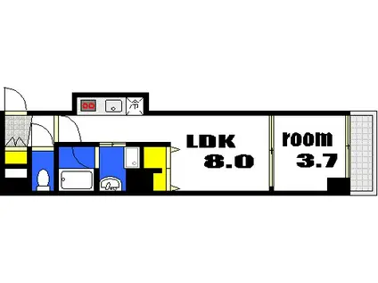 エトワール舟入中町(1LDK/2階)の間取り写真