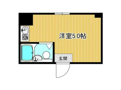 パールハイツ(ワンルーム/3階)の間取り写真