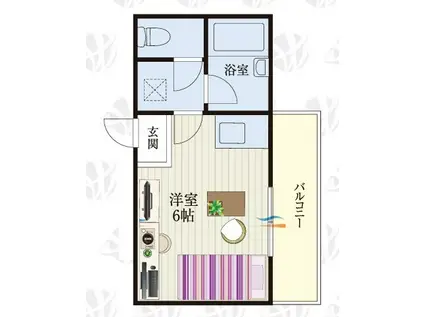 BCASA岩槻RE-BORN(ワンルーム/1階)の間取り写真