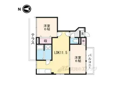 アーク壱番館(2LDK/2階)の間取り写真