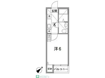 ステージ柏壱番館(1K/2階)の間取り写真