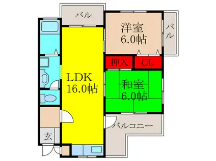 サント・ラピーヌ(2LDK/2階)の間取り写真