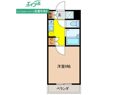ミレニアムコート(1K/3階)の間取り写真