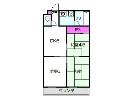 カワデンハイツIII(3DK/3階)の間取り写真