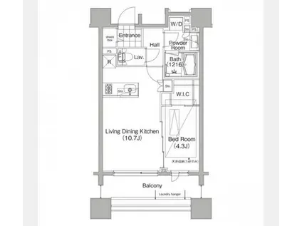 コンフォリア笹塚 12F(1LDK/12階)の間取り写真