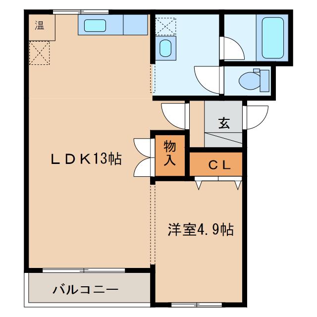 モンテーニュII(1LDK/4階)の間取り写真