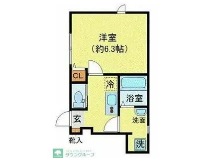 ウィング・ジムコC棟(1K/1階)の間取り写真