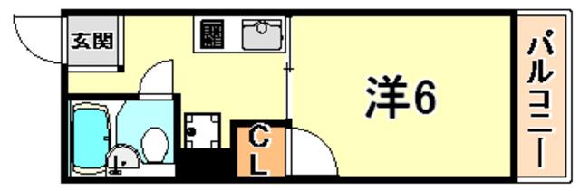 リバーサイド(1K/1階)の間取り写真