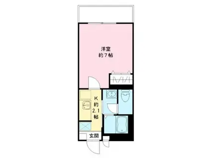 クレッセント山王(1K/1階)の間取り写真